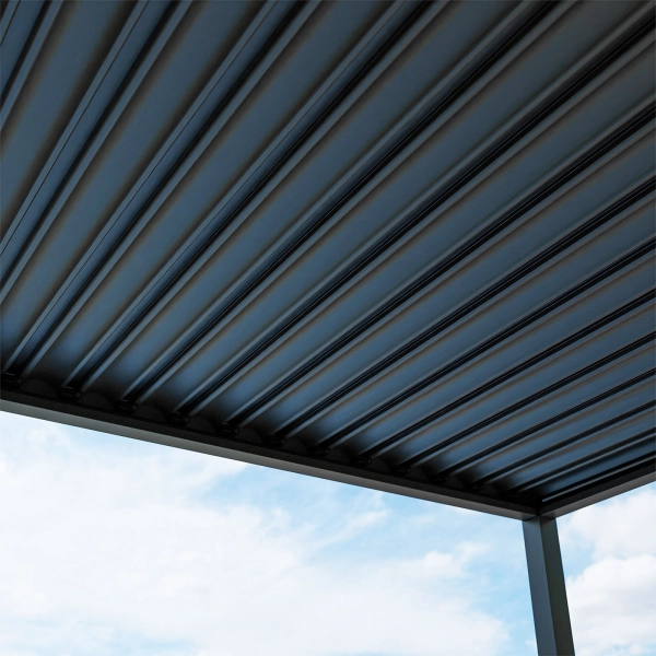 Zestaw Pergola ogrodowa tarasowa aluminiowa NORDVIC Skyline 3 x 3 m Antracyt + Roleta 3 m